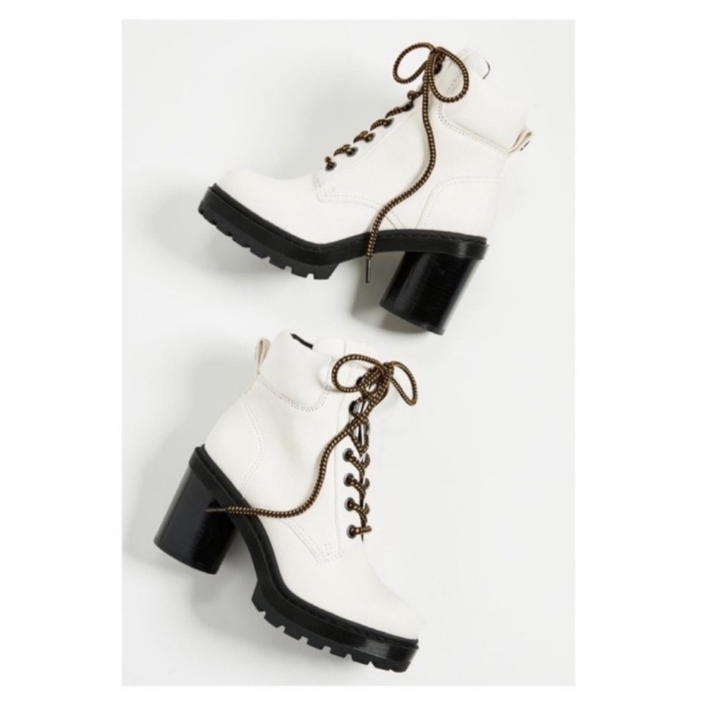 New! MARC JACOBS Crosby Square Heel
Toe Leather Platform Hiking Boots